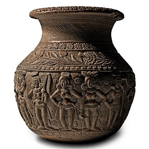 Chandraketugarh Ceramic Vessel with Seated Gods