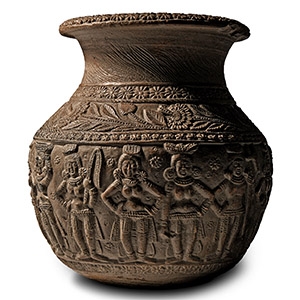 Chandraketugarh Ceramic Vessel with Seated Gods