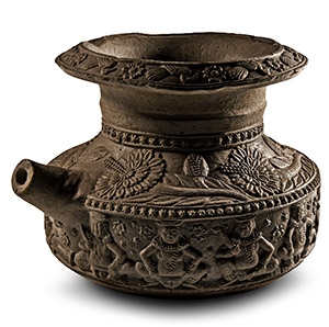 Chandraketugarh Ceramic Vessel with Seated Gods