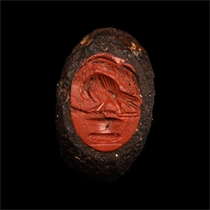 Roman Iron Ring with Eagle Gemstone