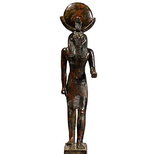 Large Egyptian Bronze Statue of Khonsu