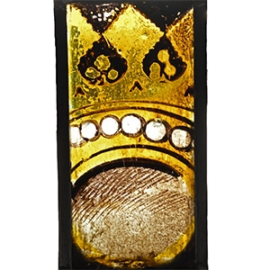 Post Medieval Stained Glass Panel with Crown