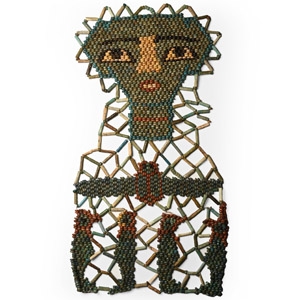 Egyptian Faience Bead Mummy Face Mask