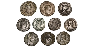 Group of Ten [10] Roman Imperial AE Coins.