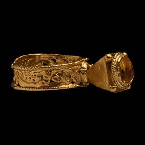 Byzantine Gold Openwork Architectural Ring
