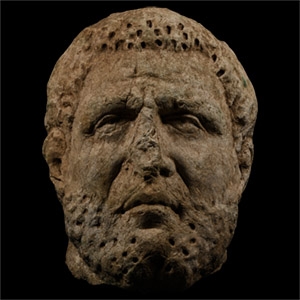 Over Life-Sized Roman Marble Head of a Tetrarch
