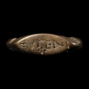 Roman Silver Ring with Eugeni Inscription