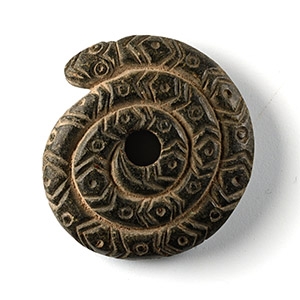Bactrian Stone Coiled Snake Amulet