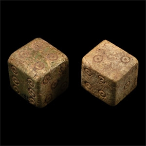 Roman Bone Gaming Dice Pair