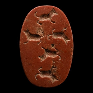 Large Proto-Sumerian Red Jasper Seal