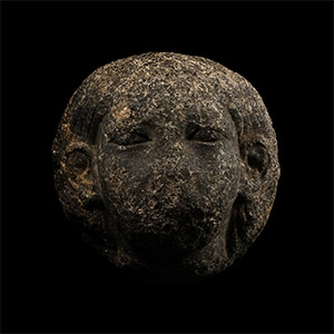 Egyptian Black Stone Head of a Female