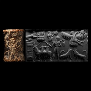 Large Akkadian Cylinder Seal with Figures