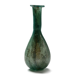 Roman Marbled Turquoise Glass Bottle