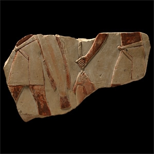 Egyptian Limestone Relief Fishing Scene