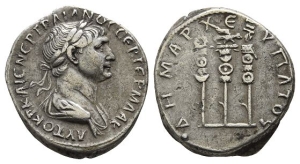 Trajan AR Tridrachm of Bostra(?), Arabia.