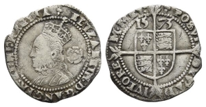 England. Tudor, Elizabeth I AR Threepence.