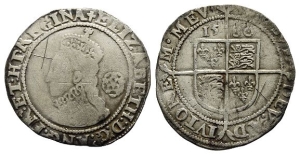 England. Tudor, Elizabeth I AR Sixpence.