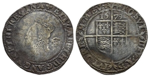 England. Tudor, Elizabeth I AR Sixpence.