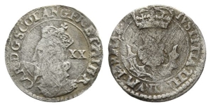 Scotland, Charles I AR Twenty Pence.