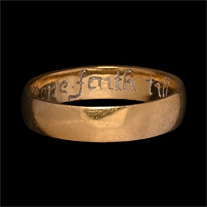Tudor Gold Keepe Faith Till Deaith Posy Ring
