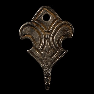 Anglo-Saxon Decorated Silver Hooked Tag