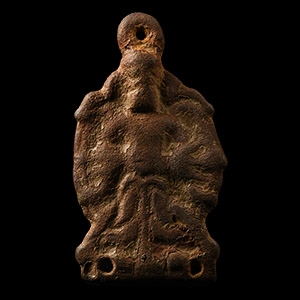 Anglo-Scandinavian Viking Bronze Stirrup Apex Mount with Odin Bound by Serpents