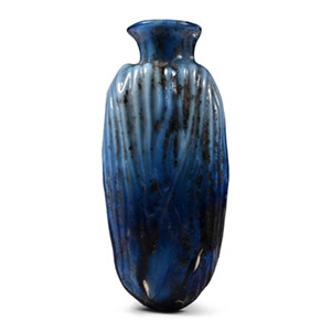 Roman Deep Blue Glass Date Flask