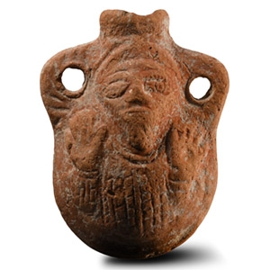 Byzantine Terracotta Pilgrim Flask with a Saint