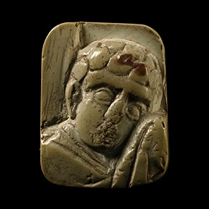 Byzantine Steatite Mount with a Saint