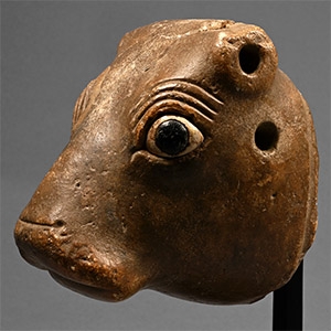 Sumerian Limestone Bull Head Protome