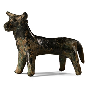 Large Western Asiatic Bronze Figure of a Bull