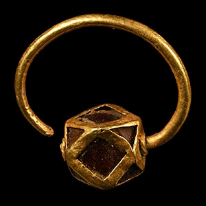 Merovingian Gold Hoop Earring with Garnets