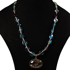Topaz Bead Necklace with Pendant