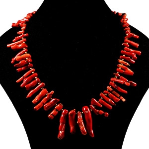 Red Coral Bead Necklace