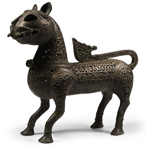 Western Asiatic Style Bronze Lion Incense Burner