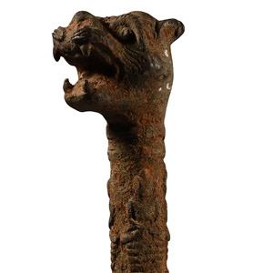 Chinese Style Bronze Lion-Headed Sceptre
