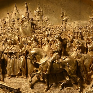 Framed Scene of St Louis Bearing the Crown of Thorns to Sainte-Chapelle