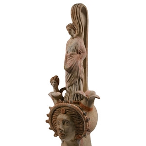 Large Greek Canosan Style Terracotta Figural Vessel