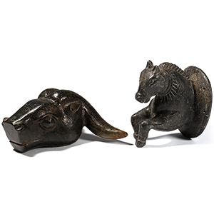 Western Asiatic Style Carved Stone Animal Group