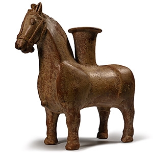 Western Asiatic Style Ceramic Horse Rhyton