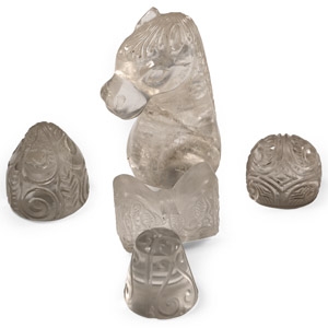 Western Asiatic Style Rock Crystal Gaming Piece Group