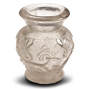 Rock Crystal Vase with Lions Attacking Ibex and Stag