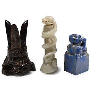 Chinese Style Stone and Other Artefact Group