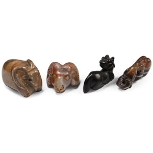 Western Asiatic Banded Stone Animal Amulet Group