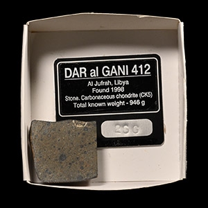 Dar al Gani Carbonaceous Chondrite Meteorite Polished End Cut
