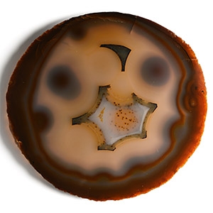 Cut and Polished Smiley Face Natural Banded Agate Slice
