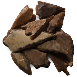 Large Stone Age Barbed and Tanged Arrowhead Collection