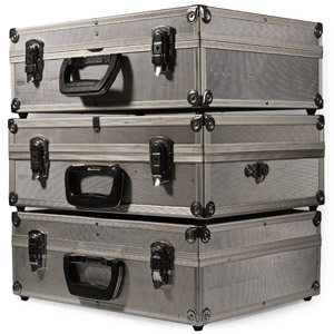 Group of Three [3] Aluminium Carry Cases