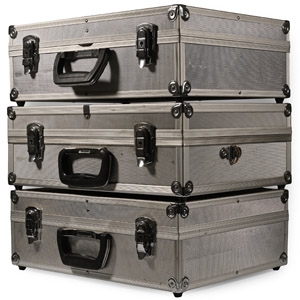 Group of Three [3] Aluminium Carry Cases