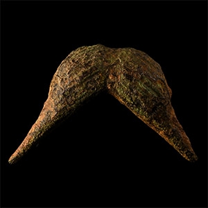Iron Age Celtic Bronze Moustache Type Dagger Pommel